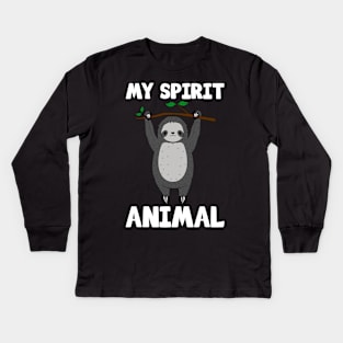 Cute Sloth My Spirit Animal Kids Long Sleeve T-Shirt